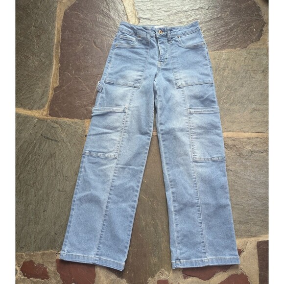 Re Generation by Celebrity Pink Women's Size 26 Mid Rise Cargo Wide Leg Jeans - Picture 1 of 13